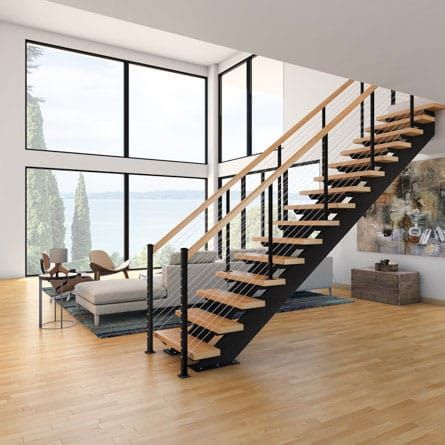 Metal Spiral Staircase Kit-The Otto Prefab Stair-DIY Indoor Prefab Stairs, Stairs Remodel, Spiral Staircase Kits, Staircase Kits, Straight Stairs, Stair Kits, Open Stairs, Diy Staircase, Open Staircase