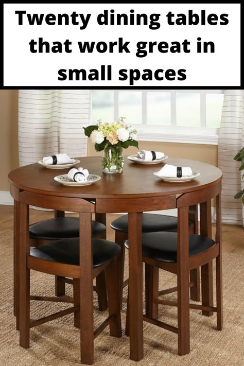 Bar Stool Kitchen Island, Stool Kitchen Island, Dining Table Styling, Dining Table Small Space, Round Dining Table Decor, Round Dinning Table, Small Round Dining Table, Compact Dining Table, Small Table And Chairs