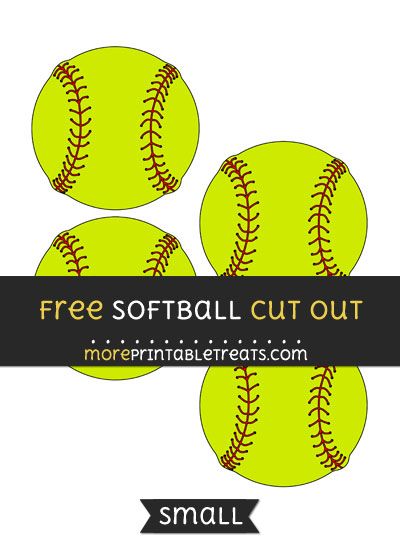 Free Softball Cut Out - Small Size Printable Free Softball Printables, Softball Template Free Printable, Softball Tags Printable Free, Softball Crafts For Team, Softball Party Games, Softball Goodie Bag Ideas Team Gifts, Softball Locker Decorations, Softball Goodie Bag Ideas, Softball Printables