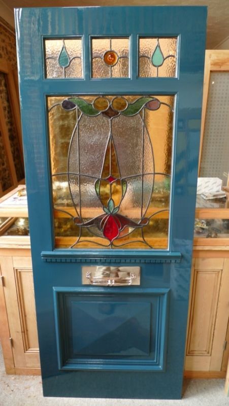 Stained Glass Exterior Doors, Leadlight Front Doors, Stained Glass Front Doors, Modern Stained Glass Door, Stain Glass Front Door, Glass Front Door Ideas, Stained Glass Front Door, Victorian Front Door, Victorian Front Doors