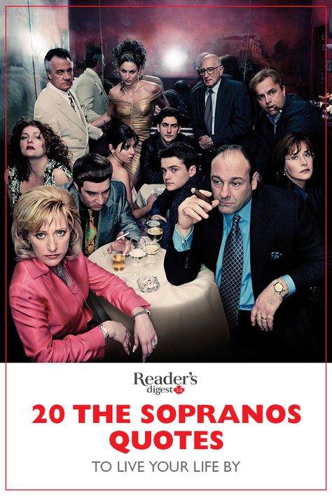 If The Sopranos—which is celebrating the 20th anniversary of its debut in January—taught us anything, it’s that gangsters face many of the same problems as the rest of us. Here are 20 insightful The Sopranos quotes that apply to everyday life—for mobsters and civilians alike. Goodfellas Theme Party, The Sopranos Party Theme, Soprano Theme Party, Sopranos Themed Birthday Party, Sopranos Party Theme, Sopranos Halloween Costume, Sopranos Birthday Party, The Sopranos Quotes, Soprano Quotes