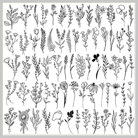 Cerlaza 75 Styles Tiny Black Flower Branch Temporary Tattoos For Women, 16 Sheets Realistic Wild Flower Floral Small Fake Tattoo, Wild Plant Tattoo Stickers for Adults Women Hands Legs Body Sticker Tiny Floral Tattoo, Wild Flower Tattoos, Floral Hand Tattoo, Wild Flower Tattoo, Wildflower Tattoo, Plant Tattoo, Body Stickers, Wild Plants, Flower Branch