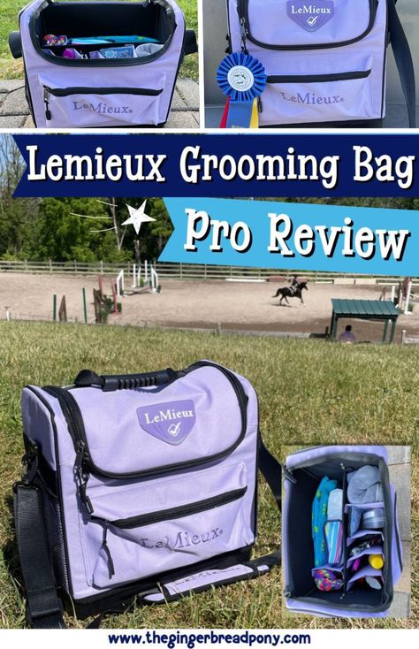 I have been a horse show mom for more than 10 years at this point. I am always looking for a potential "best horse show bag ever" to tote around the show and hold supplies while we are ringside. Last month, I treated myself to the #LeMieux Grooming Bag Pro to try out as my new horse show bag. Check out my review and pictures below to see how it's going so far! #horse #horseshow #equestrian #thegingerbreadpony.com Mom Bag Essentials, Horse Show Mom, Horse Grooming Kit, Pig Showing, Horseback Riding Tips, Horse Barn Ideas Stables, Show Jumping Horses, Grooming Bag, Horse Gear