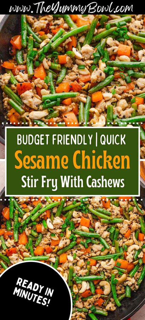 Enjoy a delicious Honey Sesame Chicken Stir Fry that's quick and easy to make! Packed with tender chicken, vibrant vegetables, and a sweet and savory sauce, this dish is perfect for a busy weeknight dinner. Ready in just 30 minutes! Sesame Chicken Bowls, Chicken Stir Fry With Vegetables, Sesame Chicken Stir Fry, Healthy Sesame Chicken, Honey Sesame Chicken, Chicken Chow Mein, Potato Pasta, Honey Sesame, Pickled Veggies