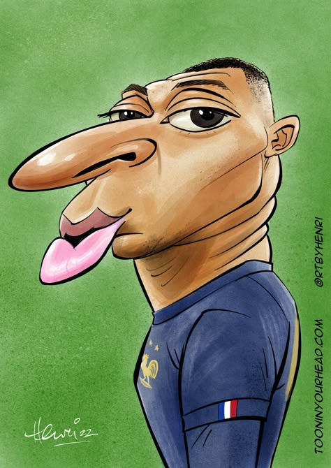 Kylian Mbappe Caricature France Mbappe, K Mbappe, Caricature Online, Psg Football, Drawing Meme, Caricature Cartoon, Football Drawing, Caricature Sketch, Caricature From Photo