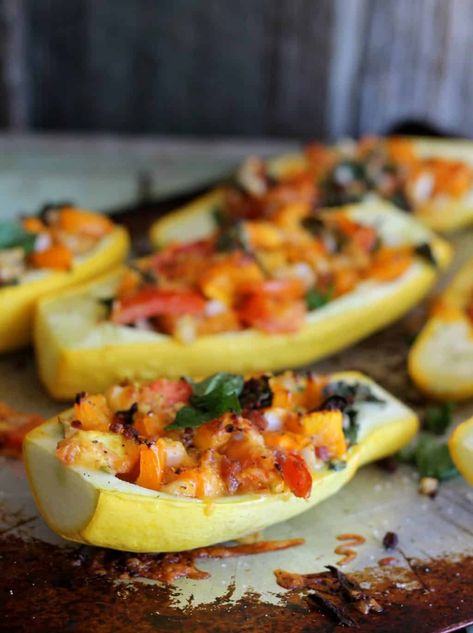 Stuffed Yellow Squash, Stuffed Summer Squash, Surimi Recipes, Summer Squash Recipes, Yellow Squash Recipes, Stuffed Squash, Yellow Squash, Summer Vegetable, Squash Recipes