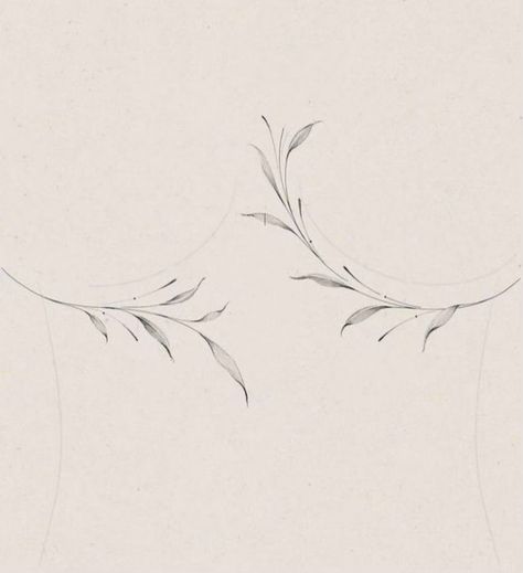 Under Buttcheek Tattoo Ideas, Sternum Vine Tattoo Women, Strong Bond Tattoos, Sternum Leaves Tattoo, Tattoo Ideas Female Vines, Sternum Vine Tattoo, Sternum Tattoo Dainty, Mediterranean Tattoos, Sturnum Tattoos