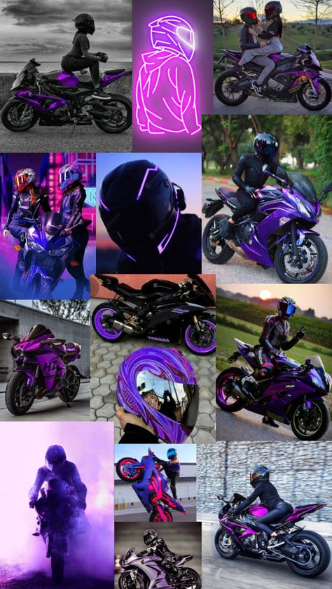 Girly Motorcycle, Purple Motorcycle, ليلو وستيتش, Pink Motorcycle, Motocross Love, Cool Dirt Bikes, Image Moto, Bike Aesthetic, Whatsapp Wallpaper Cute