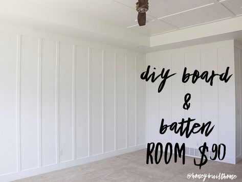 Vertical Board & Batten | Honey Built Home Taupe Board And Batten, Rental Decorating Ideas, Diy Wall Paneling Ideas, Paneling Bathroom, Diy Renter Friendly, Diy Wall Paneling, To Do Wall, Batten Diy, Page Edit