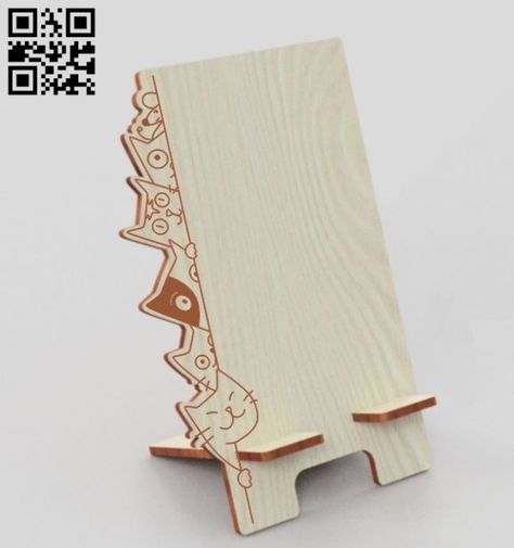 Phone stand E0018946 file cdr and dxf free vector download for Laser cut – Download Vector Maker Labs, Diy Laser Cut, Laser Cut Decor, Cat Embroidery Design, Laser Cut Box, Laser Cut Wood Crafts, Laser Cut Kit, Laser Engraved Ideas, Bookmark Craft