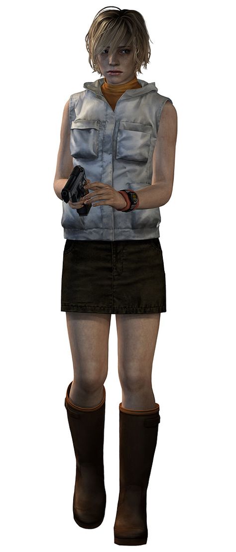 Heather Silent Hill Cosplay, Silent Hill Protagonists, Silent Hill Heather Fanart, Horror Game Character Design, Prymid Head Silent Hill, Heather Mason Cosplay, Silent Hill Characters, Heather Mason Fanart, Cheryl Silent Hill