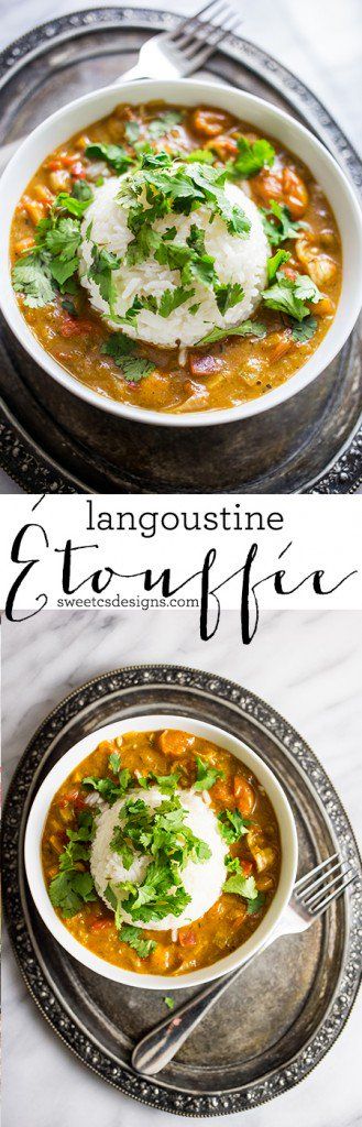 langoustine etouffee- this is a delicious easy dinner that is spicy, rich and so good! Langoustine Recipe, Louisiana Cooking, Work Recipes, Fast Meals, Salad Recipes Healthy Easy, Cajun Food, Seafood Pasta Recipes, Delicious Seafood Recipes, Yummy Seafood