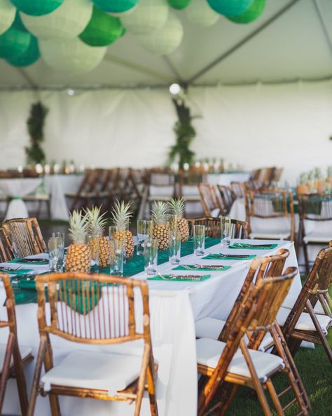 A Green-and-White Luau-Inspired Wedding Luau Decorations, White Paper Lanterns, Beach Wedding Ceremony, Diy Guest Book, Luau Wedding, Oahu Wedding, The Turning, Tent Reception, Wedding Beach Ceremony