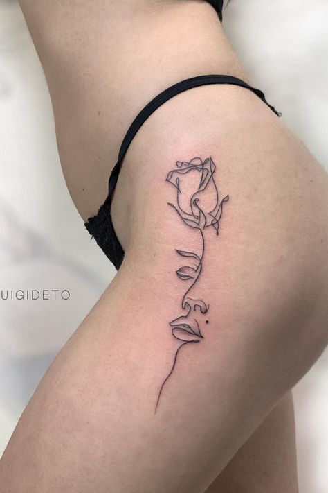 Unique Thigh Tattoos, Snake Ankle Tattoo, Side Thigh Tattoos Women, Mermaid Sleeve Tattoos, Back Of Thigh Tattoo, Thigh Tattoos For Women, Small Thigh Tattoos, Upper Thigh Tattoos, Side Thigh Tattoos