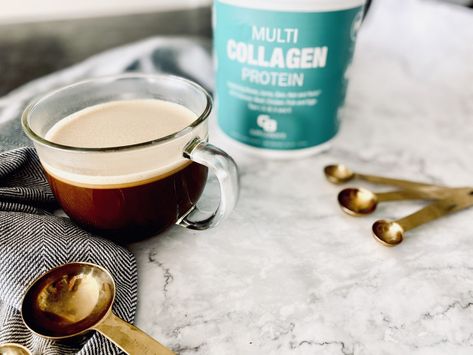 Collagen Coffee Recipe, Collagen Powder Drink Recipes, Diy Collagen Drink, Modere Logiq Coffee Recipes, Smoothie Recipes With Collagen Powder, Collagen Powder Recipes, Coffee Recipes Hot, Bulletproof Coffee Recipe, Collagen Smoothie