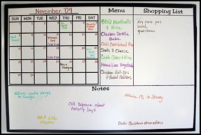 I don't know that we need the menu/shopping list but I like the idea of breaking it up into different spaces. White Board Family Organization, White Board Menu Ideas, To Do List White Board Ideas, White Board Schedule Ideas, Family White Board Ideas, White Board Organization Ideas, White Boards Ideas, Whiteboard Planner Ideas, White Board Organization