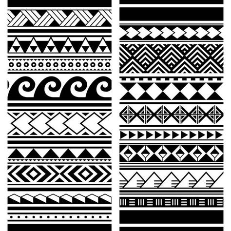 Top Hawaiian Tribal Tattoo Designs Stock Vectors, Illustrations & Clip Art - iStock Maori Tattoo Patterns, Maori Tattoo Frau, Tato Maori, Tiki Tattoo, Tattoo Patterns, Polynesian Tattoo Designs, Armband Tattoo Design, Maori Patterns, Maori Tattoo Designs