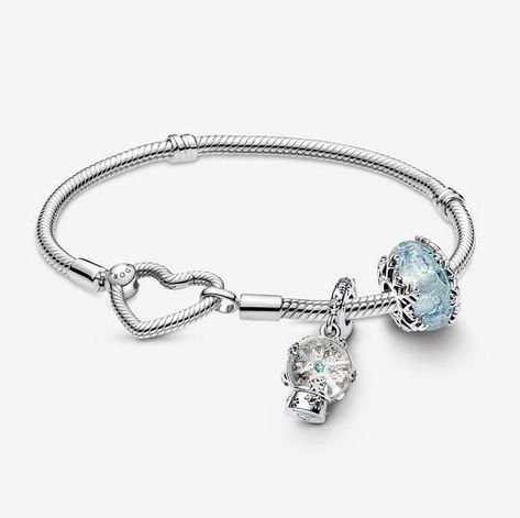 Pandora Snowflake Charm, Blue Silver Jewelry, Blue Pandora Bracelet, Pandora Winter, Winter Baddie, Winter Bracelet, Snowflake Bracelet, Silver Gift Wrap, Magical Winter