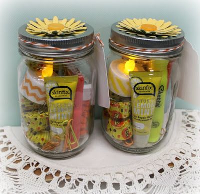 Sunshine Jar Ideas, Jar Of Sunshine Gift Ideas, Bucket Of Sunshine Gift, Yellow Sunshine Box Ideas, Box Full Of Sunshine Ideas, Pencil Jars For Teachers, Sunshine Box, Staff Ideas, Box Of Sunshine