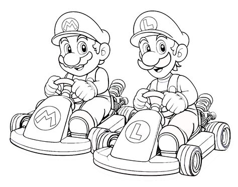 Mario Kart Coloring Pages, Mario Kart Games, Mario Coloring, Mario Coloring Pages, Cartoon Coloring, Boy Drawing, Printable Pictures, Amazing Race, Cartoon Coloring Pages