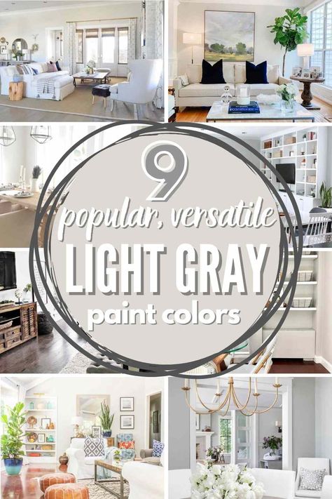 The Top 9 Light Gray Paint Colors - The Heathered Nest Light Cool Gray Paint Colors, Gray Wall Interior Design, Grey And White Interior Paint, Interior Gray Paint Colors, Grey Living Room Paint Colors, Gray Wall Colors For Living Room, Gray Living Room Ideas Paint Colors, Gray Paints For Living Room, Light Gray Paint Living Room