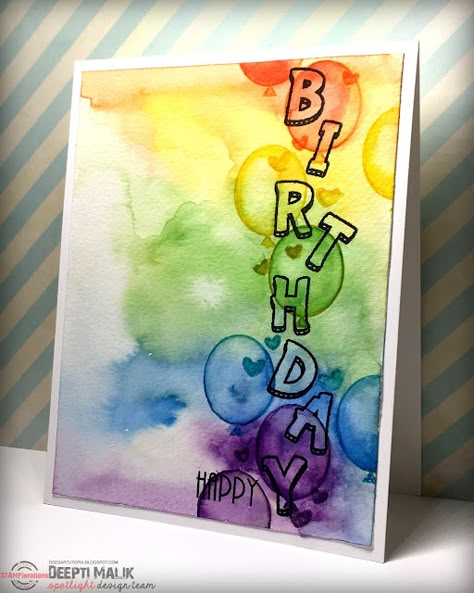 Happy Birthday Watercolor Card For Him, Hand Drawn Cards Ideas, Watercolor Birthday Cards For Men, Happy Birthday Watercolor Card, Birthday Cards Diy Handmade, Birthday Card Art, Birthday Card Inspiration, Painting Cards, Fun Birthday Card