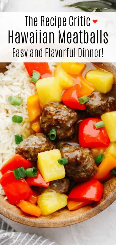 Hawaiian meatballs are the PERFECT main course for your dinner! You don't want to miss out on these! They are drenched in the most delicious sauce and packed with flavor. Hawaiian Meatballs Oven, Hawaiian Beef Recipes, Meals With Meatballs Dinners, Hawaii Meatballs, Hawaiian Meatballs Crockpot, Waikiki Meatballs, Healthy Challenge, Hawaiian Meatballs, Meatballs Recipes