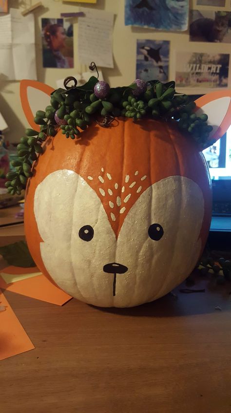 Here is some cute pumpkin painting fun done by KMBC student Sam Golden! Animal Pumpkin Painting Ideas, Pumpkin Painting Animals, Elsa Pumpkin, Pumpkin Decorating Contest, Deer Painting, Cute Pumpkin, It's Fall, Painted Pumpkins, Pumpkin Decorating