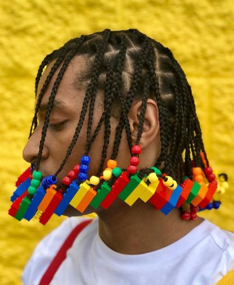 Male Hair Accessories, Career Moodboard, Afro Accessories, Black African Hair, Dot Hack, Creative Braids, Braids Natural Hair, Braids Natural, Neon Hair