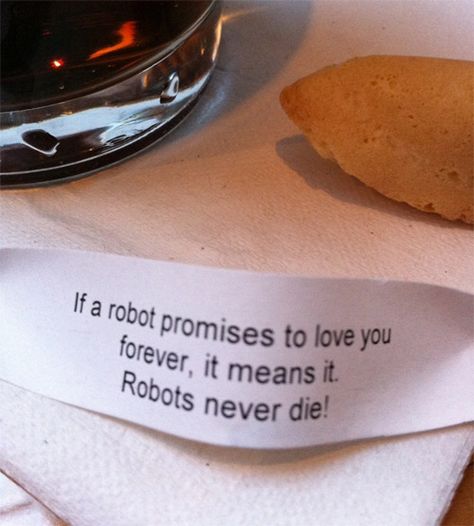 robot love quote Computer Love, Mike Schmidt, Cogito Ergo Sum, Fortune Cookies, Quote Board, Fortune Cookie, A Robot, Love You Forever, Literally Me