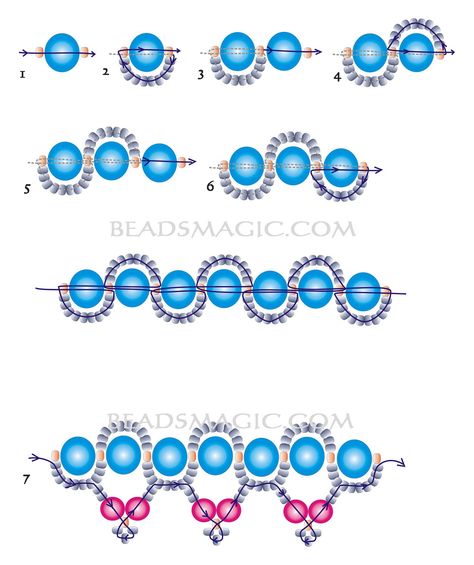 Free pattern for beaded necklace Clematis | Beads Magic Beading Bracelets, Anting Manik, Beautiful Beaded Necklaces, Beaded Necklace Patterns, Beading Patterns Free, Beaded Necklace Diy, Necklace Tutorial, Beaded Jewelry Tutorials, Handmade Jewelry Tutorials