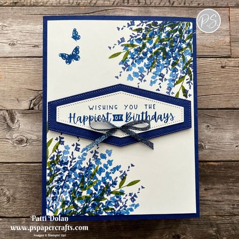 Painted Lavender Birthday Card — P.S. Paper Crafts Lavender Birthday, Lavender Stamp, Lavender Bundle, Painted Lavender, Lavender Paint, Birthday Cards For Mother, Stampin Up Birthday Cards, Birthday Stamps, Stampin Up Card Ideas