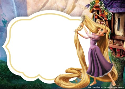 Download Rapunzel Invitations Template For Free Rapunzel Invitation Template, Rapunzel Template, Long Hair Rapunzel, Snow White And Cinderella, Tangled Invitations, Rapunzel Birthday Invitation, Rapunzel Invitations, Toy Story Invitations, Rapunzel Birthday