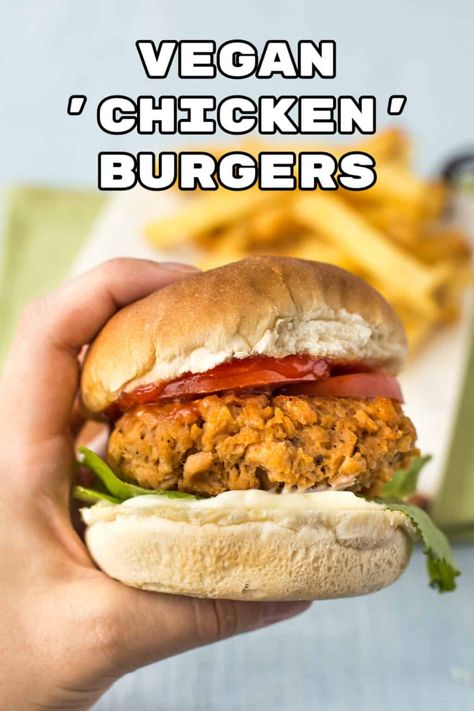 Tvp Recipes, Vegetarian Burger Recipe, Vegan Meat Recipe, Vegan Fried Chicken, Chicken Burgers Recipe, Lentil Burgers, Vegetarian Chicken, Healthy Vegetarian Dinner, Vegan Chicken