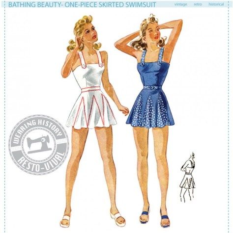 1940s Swimsuit, Bathing Suit Patterns, Bathing Beauty, Swimsuit Pattern, Suit Pattern, Make Yourself, Lovely Things, Swim Suit, Vintage Sewing Patterns