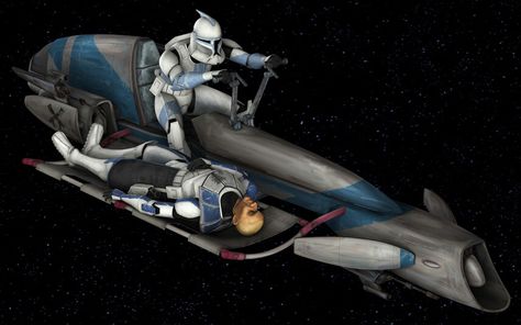 BARC speeder rex and kix Barc Speeder, Grand Army Of The Republic, Jedi General, Clone Wars Art, Speeder Bike, Grand Army, Star Wars Canon, Star Wars Vehicles, Clone Troopers