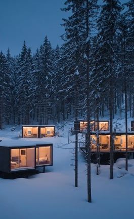 Ark-Shelter Designs Minimalist Ski Cabins for Hotel Bjornson in Slovakia Resort Cabins, Timber Cabin, Shelter Design, Prefab Cabins, Forest Cabin, Casa Country, Tiny Cabins, Tiny House Floor Plans, Luxury Cabin