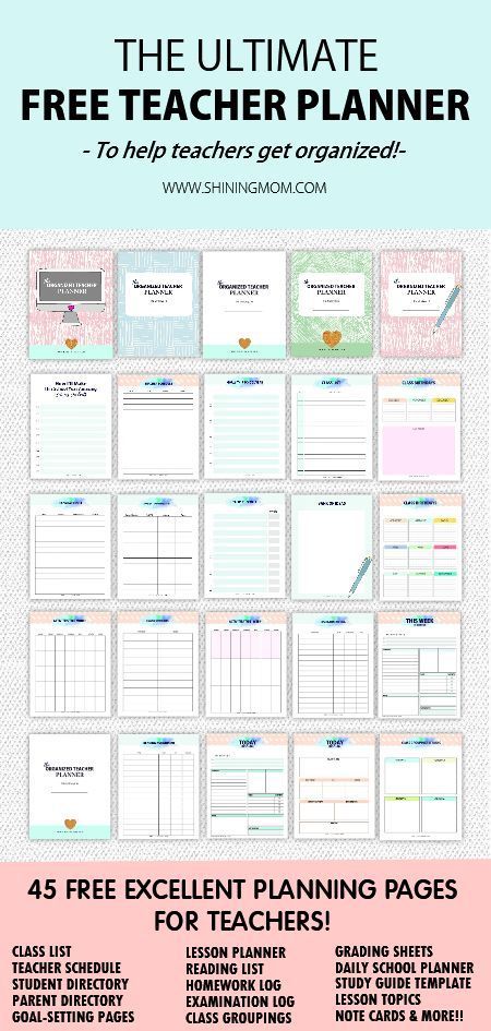 Print this FREE teacher planner templates and get organized in school once and for all! It has 45 amazing school organizers and planners for teachers! #backtoschool #school #teachers #teacherspayteachers #freeprintable Free Teacher Planner, Planner For Teachers, Printable Teacher Planner, Planer Organisation, Teacher Planner Templates, Student Binders, Teacher Templates, Teacher Planning, Teacher Binder