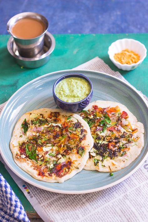 One Teaspoon Of Life: Instant Mix Vegetable Uttappa Recipe | Rava Uttapam Recipe [Video] Uttapam Recipe Video, Rava Uttapam Recipe, Uttapam Recipe, Ragi Dosa, Mix Vegetable, Rava Dosa, Chopped Vegetables, Manchurian Recipe, Malai Kofta