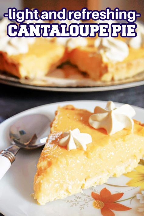 Recipes Using Cantaloupe, Cantaloupe Pie, Cantaloupe Recipes, Melon Recipes, Lemon Dessert Recipes, Pretty Dessert, Refreshing Desserts, Shortcrust Pastry, Sweet Pie