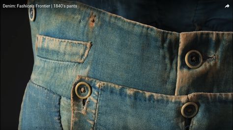 Denim Fashion's Frontier  1840's pants long john blog jeans denim workwear old authentic (5) Jeans Recycling, 19th Century Men, Moda Denim, Mens Work Pants, Denim Workwear, Denim Projects, Elsa Schiaparelli, Long John, Fashion Institute