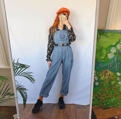 80s Overalls Outfit, Mathilda Mai, Dungarees Outfit, Denim Overalls Outfit, Dungaree Outfit, Cottagecore Outfits, Artsy Outfit, Overalls Outfit, Cottagecore Style