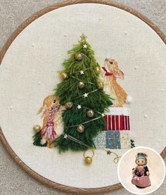 Winter Embroidery, Holiday Embroidery, Embroidery Wall Art, Christmas Embroidery Patterns, Christmas Embroidery Designs, Embroidery Christmas, Hand Embroidery Projects, Cross Stitch Christmas, Hand Embroidery Art