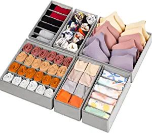 Amazon.com: 6 Pack Sock Underwear Drawer Organizer Dividers, 58 Cell Foldable Fabric Dresser Closet Organizers and Storage Bins for Clothing, Baby Clothes, Bra, Panty, Scarf, Ties (Grey) : Home & Kitchen Nursery Room Storage, Bedroom Storage Boxes, Clothes Drawer Organization, Dresser Drawer Organization, Clothes Drawer, Sock Organization, Fabric Dresser, Clothes Storage Boxes, Baby Clothes Organization