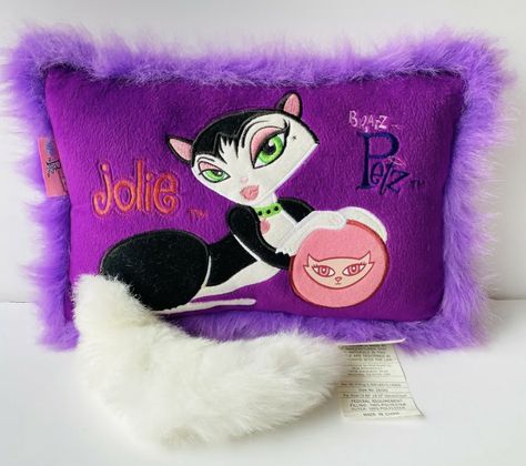 Doll Storage, Purple Throw, Black White Cat, Purple Throw Pillows, Purple Pillows, White Cat, Barbie Dolls, Sunglasses Case, Throw Pillow