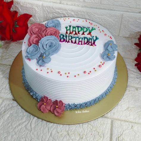 Baked with love 💕 Celebrate in style with our beautifully crafted eggless vanilla cake. Delicately adorned with pastel whipped cream flowers and a smooth, elegant finish, this cake is perfect for any occasion. Soft, moist, and full of flavor, it's a treat everyone can enjoy. Order yours today and make your celebration extra special. 🎉💐 Follow us on Instagram @kikubakes for more delightful creation. Place your order 📱 9448733716 . . . . . #EgglessCakes #VanillaDelight #whippedcreamBeauty... Vanilla Cake Design, Simple Vanilla Cake, Baked With Love, Cake Maker, Elegant Birthday Cakes, Simple Cake Designs, Simple Cake, Elegant Birthday, Cake Decorating Designs