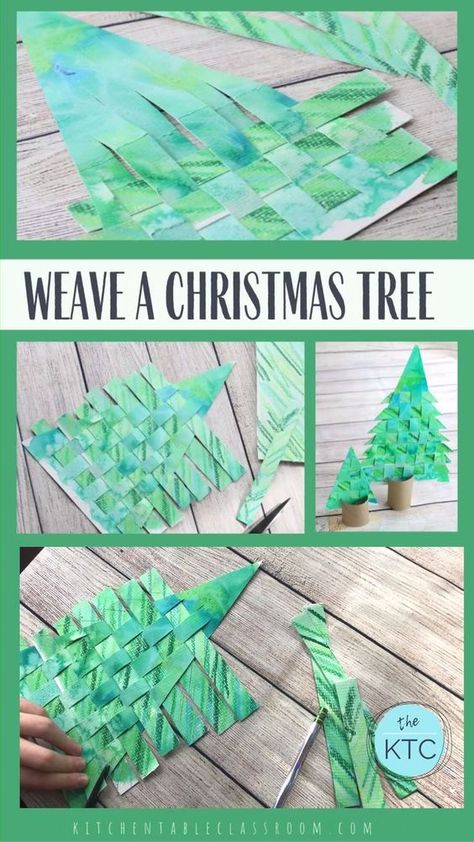 Christmas Art Projects, Christmas Paper Crafts, Paper Christmas Tree, Christmas Tree Crafts, Winter Crafts For Kids, Paper Tree, Christmas Classroom, Paper Christmas, Wrapping Ideas