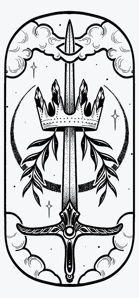 Ace Of Swords Tarot, Ace Of Swords Tattoo, Tarot Tattoo Ideas, Ace Of Swords, Tarot Card Tattoo, Tarot Tattoo, Swords Tarot, Dagger Tattoo, Card Tattoo