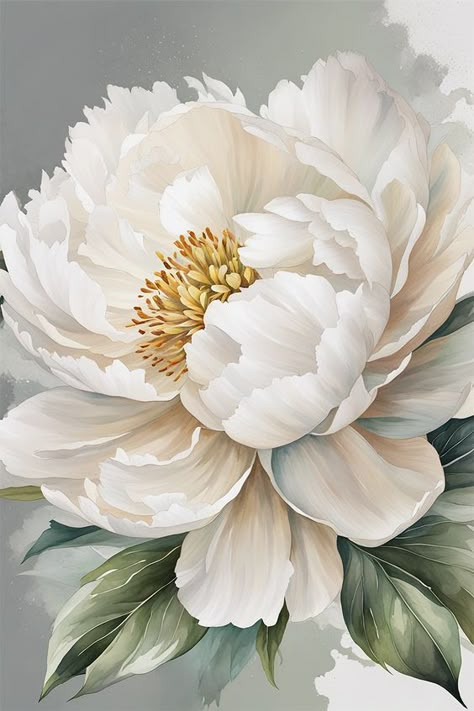 Elegant watercolor art featuring White Peony, a symbol of purity and compassion. Each delicate petal embodies beauty and kindness, crafting an image that resonates with grace and elegance. Flower Watercolor Art, Peonies Artwork, Peony Drawing, Peony Watercolor, Peony Art, Peach Colour, Peony Painting, Hand Painted Wallpaper, White Peony