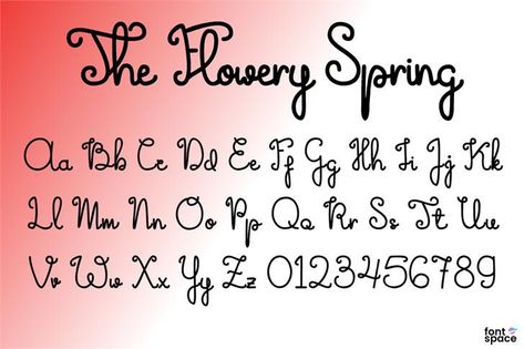 The Flowery Spring Font by haidishabrina (Free) Spring Fonts Alphabet, April Font Hand Lettering, Font With Flowers, April Font Bullet Journal, Flower Font Alphabet Floral Letters, Spring Font, Writing Scripts, Letter Diy, Lettering Styles Alphabet